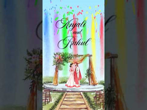 Color Fireworks Theme Indian Wedding Video Invitation Card, Design No 1024