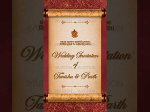 Indian Ancient Scroll Message Wedding Video Invitation