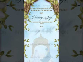 Sikh Wedding Anand Karaj Card with Couple Illustration Video Invitation