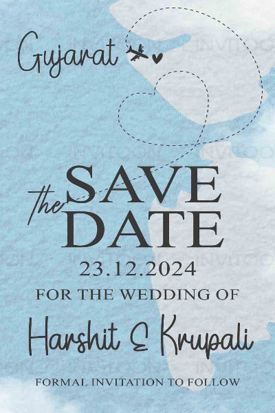 Save the date destination wedding video invitation card