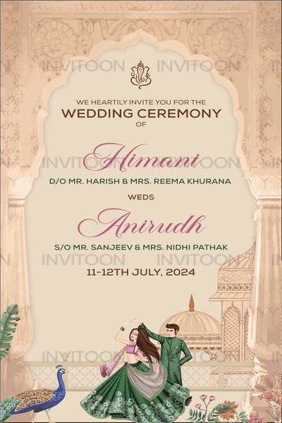 Traditional Indian Wedding Video Invitation, Modern Shaadi Digital Invite