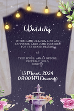 Floral Ganesha Wedding Video invitation; Starry Background with Fairy Lights