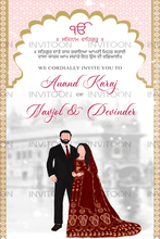 Punjabi Anand Karaj Wedding Couple Caricature Video Invitation