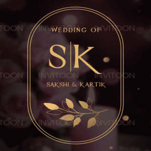 Black Gold Regal Wedding Video Invitation, Design No 1037
